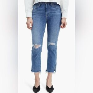 NWT Levi’s 724™ Ripped High Waist Raw Edge Crop Jeans size 27